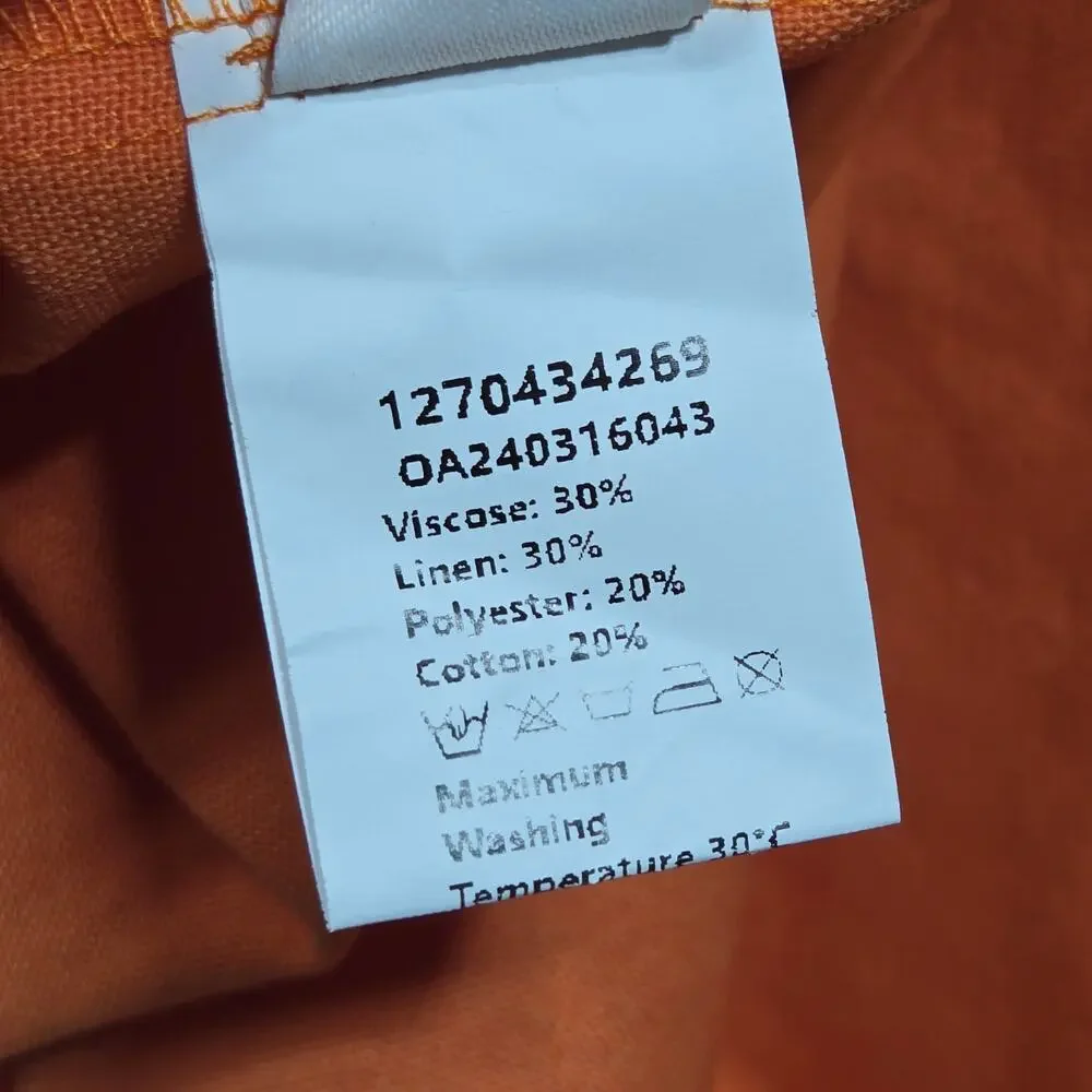 Commense Halter Maxi Dress Womens XSmall NEW Orange Linen Pleated Party Cocktail